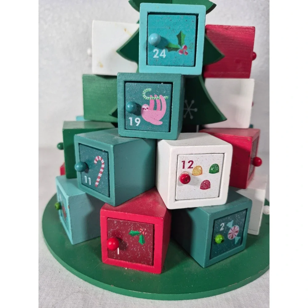 Ashland Wooden Christmas Tree Advent Calendar Countdown Decor